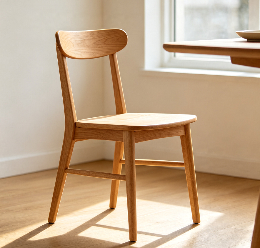 Simple Dining Chair With Solid Wood Structure