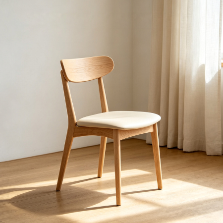 Scandinavian Style Dining Chair With Natural Finish