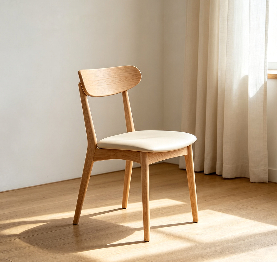 Scandinavian Style Dining Chair With Natural Finish